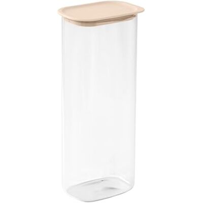 Brabantia Recipiente de armazenamento de massa de 2,3 litros com design alto e fino e tampa segura, adequado para esparguete e outras formas de massa em armários de cozinha Brabantia Recipiente de armazenamento de massa de 2,3 litros com design alto e fino e tampa segura, adequado para esparguete e outras formas de massa em armários de cozinha