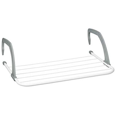Relaxdays Estante de secagem de roupa grelha de secagem pendente para radiador e varanda, tamanho pequeno, capacidade de secagem grande de 3 m, branco, 50 cm de comprimento Relaxdays Estante de secagem de roupa grelha de secagem pendente para radiador e varanda, tamanho pequeno, capacidade de secagem grande de 3 m, branco, 50 cm de comprimento