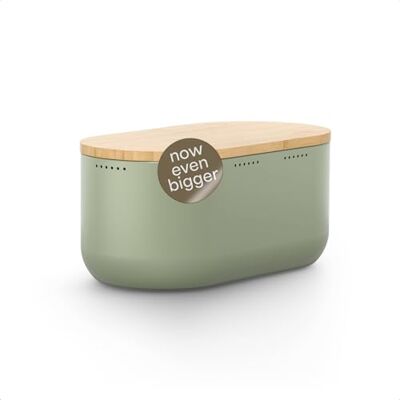 LARS NYSØM Panera I Recipiente para pão com almofadas antiderrapantes I caixa de pão com tampa de bambu adaptável como tábua de cortar, 34,5 x 18,5 x 15,8 cm (Sage Green) 34.5x18.5x15.8cm Recipiente para Pan con Almohadillas Antideslizantes Caja de Pan LARS NYSØM Panera I Recipiente para pão com almofadas antiderrapantes I caixa de pão com tampa de bambu adaptável como tábua de cortar, 34,5 x 18,5 x 15,8 cm (Sage Green) 34.5x18.5x15.8cm Recipiente para Pan con Almohadillas Antideslizantes Caja de Pan