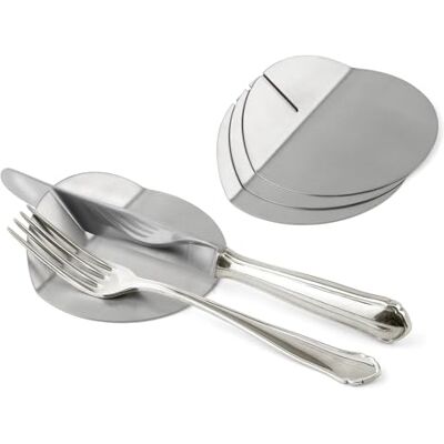 Weis Apoio de facas de aço inoxidável, 4 bandejas para talheres, 4 peças, acetinado, moderno, prata, adequado para máquina de lavar louça Weis Apoio de facas de aço inoxidável, 4 bandejas para talheres, 4 peças, acetinado, moderno, prata, adequado para máquina de lavar louça