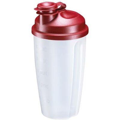 Westmark Dispensador de molhos/Shaker com escala de medição, disco misturadora removível e fechado, capacidade: 0,5 l, plástico, sem BPA, mistura, cor: translúcido / vermelho, 2435227R Westmark Dispensador de molhos/Shaker com escala de medição, disco misturadora removível e fechado, capacidade: 0,5 l, plástico, sem BPA, mistura, cor: translúcido / vermelho, 2435227R