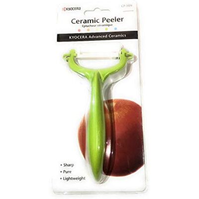 Kyocera CP-10-NGR, descascador horizontal, lâmina afiada de cerâmica de zircônia, leve, não corrosiva, adequada para máquina de lavar louça, para uso com destros e curdos, verde, 7,8 x 2,7 x 14,5 cm Kyocera CP-10-NGR, descascador horizontal, lâmina afiada de cerâmica de zircônia, leve, não corrosiva, adequada para máquina de lavar louça, para uso com destros e curdos, verde, 7,8 x 2,7 x 14,5 cm