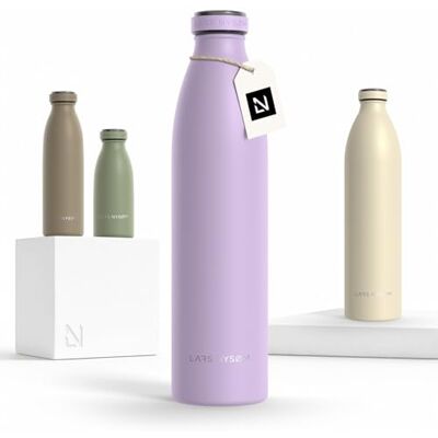 LARS NYSØM Garrafa de aço inoxidável, Garrafa isolada de 1 l, à prova de fugas, 1 litro para desportos, bicicleta, cão (Lavender Purple, 1000 ml) LARS NYSØM Garrafa de aço inoxidável, Garrafa isolada de 1 l, à prova de fugas, 1 litro para desportos, bicicleta, cão (Lavender Purple, 1000 ml)