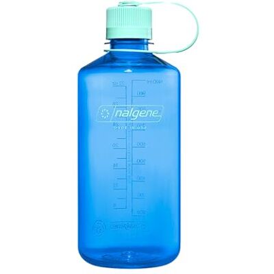 Nalgene Garrafa de água, garrafa de água leve Sustain Tritan sem BPA, inquebrável, para mochileiro, caminhadas, ginásio, 907 ml, boca estreita, azul-centáurea, 32 oz Nalgene Garrafa de água, garrafa de água leve Sustain Tritan sem BPA, inquebrável, para mochileiro, caminhadas, ginásio, 907 ml, boca estreita, azul-centáurea, 32 oz