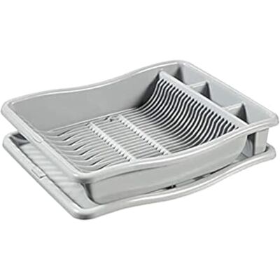 Curver Escorrega de pratos com bandeja (48 x 10,5 x 38 cm), cinzento Curver Escorrega de pratos com bandeja (48 x 10,5 x 38 cm), cinzento