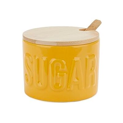 Balvi Açucareiro Sugar cor amarela recipiente elegante para armazenar açúcar cerâmica/bambu 7,4 x 9,5 Balvi Açucareiro Sugar cor amarela recipiente elegante para armazenar açúcar cerâmica/bambu 7,4 x 9,5