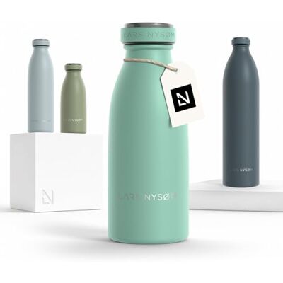 LARS NYSØM Garrafa de aço inoxidável, Garrafa isolada de 0,35 l, cantil à prova de fugas, 0,35 litros para desportos, bicicleta, cão (Aqua Turquoise, 350 ml) LARS NYSØM Garrafa de aço inoxidável, Garrafa isolada de 0,35 l, cantil à prova de fugas, 0,35 litros para desportos, bicicleta, cão (Aqua Turquoise, 350 ml)
