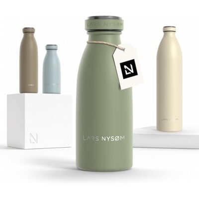 LARS NYSØM Garrafa de Aço Inoxidável Garrafa isolada de 350 ml Cantimplora de 350 ml à prova de fugas para desporto, bicicleta, cão (Sage Green, 350ml) LARS NYSØM Garrafa de Aço Inoxidável Garrafa isolada de 350 ml Cantimplora de 350 ml à prova de fugas para desporto, bicicleta, cão (Sage Green, 350ml)