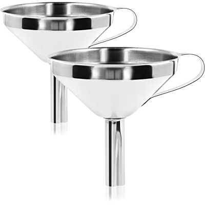 com-four ® 2x Funil de aço inoxidável Funil com alça Auxílio para enchimento de copos e garrafas Ø 10 cm (002 peças aço inoxidável) com-four ® 2x Funil de aço inoxidável Funil com alça Auxílio para enchimento de copos e garrafas Ø 10 cm (002 peças aço inoxidável)