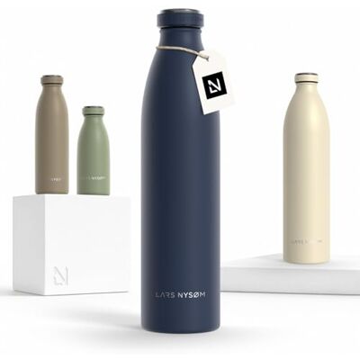 LARS NYSØM Garrafa de Aço Inoxidável Garrafa isolada 1l Cantil de 1 litro à prova de fugas para desportos, bicicleta, cão (Azul Meia-noite, 1000ml) LARS NYSØM Garrafa de Aço Inoxidável Garrafa isolada 1l Cantil de 1 litro à prova de fugas para desportos, bicicleta, cão (Azul Meia-noite, 1000ml)