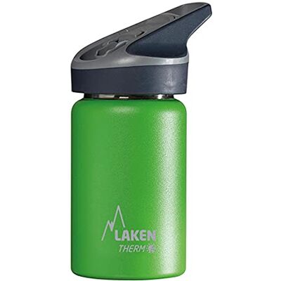 LAKEN Jannu Garrafa térmica de aço inoxidável 18/8 e parede dupla a vácuo, unissexo para adulto, verde, 350 ml LAKEN Jannu Garrafa térmica de aço inoxidável 18/8 e parede dupla a vácuo, unissexo para adulto, verde, 350 ml
