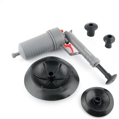 InnovaGoods ® Pistola de desobstrução de ar comprimido universal com adaptadores Klingun, desobstrui tubagens e drenos, design compacto e leve, ideal para o lar InnovaGoods ® Pistola de desobstrução de ar comprimido universal com adaptadores Klingun, desobstrui tubagens e drenos, design compacto e leve, ideal para o lar