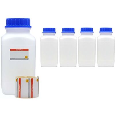 Octopus 5 frascos de 2500 ml de largura com tampa de rosca, frascos químicos, frascos de laboratório com tampa, como recipiente de armazenamento para laboratório, cozinha ou passatempo Octopus 5 frascos de 2500 ml de largura com tampa de rosca, frascos químicos, frascos de laboratório com tampa, como recipiente de armazenamento para laboratório, cozinha ou passatempo