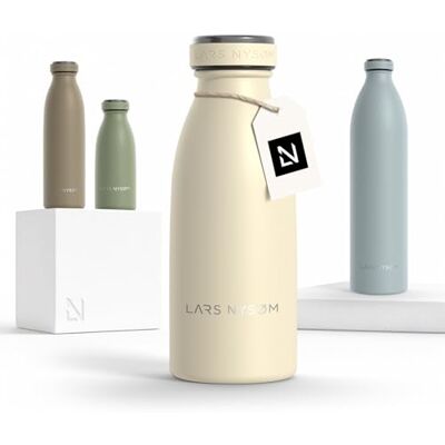 LARS NYSØM Garrafa de Aço Inoxidável Garrafa isolada 350ml Cantimplora de 350ml à prova de fugas para desporto, bicicleta, cão (Amêndoa Bege, 350ml) LARS NYSØM Garrafa de Aço Inoxidável Garrafa isolada 350ml Cantimplora de 350ml à prova de fugas para desporto, bicicleta, cão (Amêndoa Bege, 350ml)