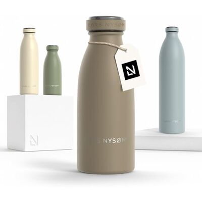 LARS NYSØM Garrafa de Aço Inoxidável Garrafa isolada 0,35l Cantil de 0,35 litros à prova de vazamento para esportes, bicicleta, cão (Taupe Brown, 350ml) LARS NYSØM Garrafa de Aço Inoxidável Garrafa isolada 0,35l Cantil de 0,35 litros à prova de vazamento para esportes, bicicleta, cão (Taupe Brown, 350ml)