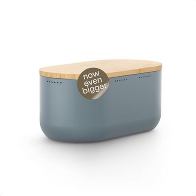 LARS NYSØM Panera I Recipiente para pão com almofadas antiderrapantes I caixa de pão com tampa de bambu adaptável como tábua de cortar, 34,5 x 18,5 x 15,8 cm (Stone Blue) 34.5x18.5x15.8cm Recipiente para Pan con Almohadillas Antideslizantes Caja de Pan LARS NYSØM Panera I Recipiente para pão com almofadas antiderrapantes I caixa de pão com tampa de bambu adaptável como tábua de cortar, 34,5 x 18,5 x 15,8 cm (Stone Blue) 34.5x18.5x15.8cm Recipiente para Pan con Almohadillas Antideslizantes Caja de Pan