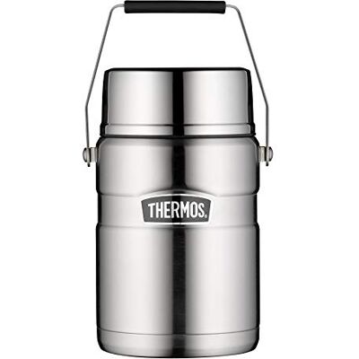 Thermos STAINLESS King Food JAR Garrafa térmica em aço inoxidável com inserções e alça, 1,2 l, aço inoxidável, 12 horas de calor/24 h frio, para massas, sopa, cereais, recipiente térmico para Thermos STAINLESS King Food JAR Garrafa térmica em aço inoxidável com inserções e alça, 1,2 l, aço inoxidável, 12 horas de calor/24 h frio, para massas, sopa, cereais, recipiente térmico para