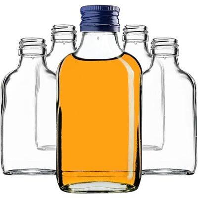 KADAX Frasco de 100 ml, 10 unidades, pequenas garrafas de vidro com tampa de rosca, garrafas vazias para enchimento, mini garrafas de licor, garrafas de licor (azul) KADAX Frasco de 100 ml, 10 unidades, pequenas garrafas de vidro com tampa de rosca, garrafas vazias para enchimento, mini garrafas de licor, garrafas de licor (azul)