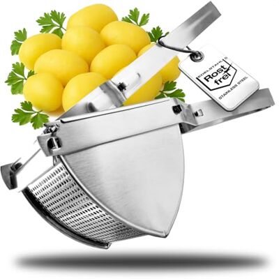 com-four ® Prensa para batatas em aço inoxidável, adequada para máquina de lavar louça prensa para spaetzle prensa para gelado de esparguete triturador de batatas com-four ® Prensa para batatas em aço inoxidável, adequada para máquina de lavar louça prensa para spaetzle prensa para gelado de esparguete triturador de batatas