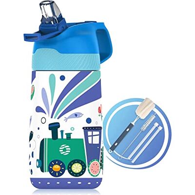 Fjbottle Crianças 350ml Garrafa de Água em Aço Inoxidável com Canudo, Sem Fugas, sem BPA, Garrafa Térmica Reutilizável Diseños infantiles y apertura con un botón, sin BPA y antifugas; incluye 2 pajitas, 1 cepillo para botella y 1 para pajita Fjbottle Crianças 350ml Garrafa de Água em Aço Inoxidável com Canudo, Sem Fugas, sem BPA, Garrafa Térmica Reutilizável Diseños infantiles y apertura con un botón, sin BPA y antifugas; incluye 2 pajitas, 1 cepillo para botella y 1 para pajita