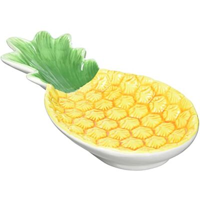 Excelsa Tropical Prato de cerâmica para colher, cor amarela, 27 x 12,5 x 3 cm Excelsa Tropical Prato de cerâmica para colher, cor amarela, 27 x 12,5 x 3 cm