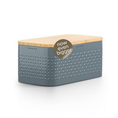 LARS NYSØM Panera Paneiras para guardar o pão metal caixa de pão 34,5 x 18,5 x 15,8 cm aço inoxidável perneiras tampa de bambu adaptável como tábua de cortar com almofadas LARS NYSØM Panera Paneiras para guardar o pão metal caixa de pão 34,5 x 18,5 x 15,8 cm aço inoxidável perneiras tampa de bambu adaptável como tábua de cortar com almofadas
