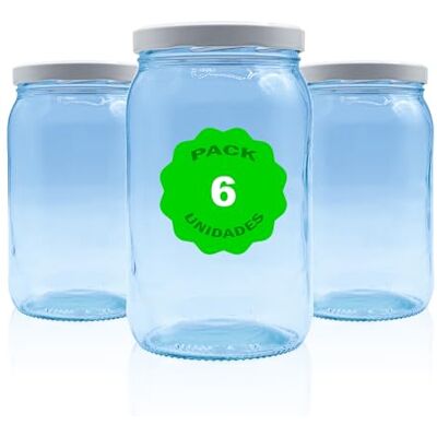 Generic Embalagem de 6 frascos, frascos, recipientes de vidro com tampa/fechadura, ideal para armazenamento de alimentos, conservas, frutas e legumes. Tamanho e cores diferentes. (Branco, meio galão (1966 Generic Embalagem de 6 frascos, frascos, recipientes de vidro com tampa/fechadura, ideal para armazenamento de alimentos, conservas, frutas e legumes. Tamanho e cores diferentes. (Branco, meio galão (1966