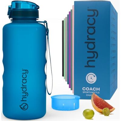 Hydracy Garrafa de água com marcador de tempo e infusor de frutas 2L Sem BPA, à prova de fugas, capa anti-respirável, rastreamento diário para ginásio, desportos e atividades ao ar livre Hydracy Garrafa de água com marcador de tempo e infusor de frutas 2L Sem BPA, à prova de fugas, capa anti-respirável, rastreamento diário para ginásio, desportos e atividades ao ar livre