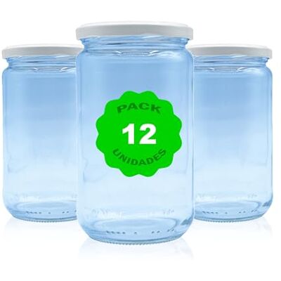 Generic Embalagem de 12 frascos, potes, tarros, recipientes de vidro com tampa/fechadura, ideais para armazenamento de comida, conserva, frutas e vegetais. Diferentes tamanhos e cores. (Branco, 580ml) Generic Embalagem de 12 frascos, potes, tarros, recipientes de vidro com tampa/fechadura, ideais para armazenamento de comida, conserva, frutas e vegetais. Diferentes tamanhos e cores. (Branco, 580ml)