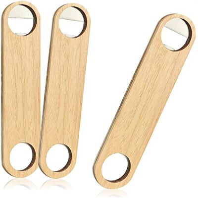com-four ® Abre-garrafas 3x de aço inoxidável com cabo de madeira natural: abridor de garrafas com um design simples com-four ® Abre-garrafas 3x de aço inoxidável com cabo de madeira natural: abridor de garrafas com um design simples