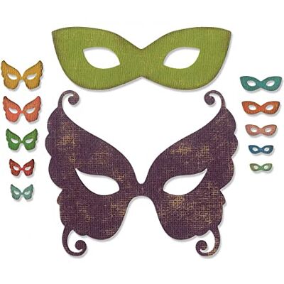 Sizzix Máscara Veneziana - Conjunto de 12 formas de corte para artesanato em papel Sizzix Máscara Veneziana - Conjunto de 12 formas de corte para artesanato em papel