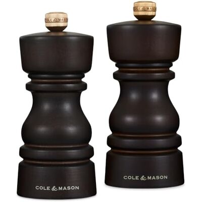 Cole & Mason Londres madeira de chocolate moinhos de sal e pimenta, Precision+/moagem ajustável, madeira de faia, 130mm, caixa de presente, inclui 2 x moinhos, garantia do mecanismo vitalícia 13 cm, Molinillo Sal y Molinillo Pimienta Manual, Molino Cerá Cole & Mason Londres madeira de chocolate moinhos de sal e pimenta, Precision+/moagem ajustável, madeira de faia, 130mm, caixa de presente, inclui 2 x moinhos, garantia do mecanismo vitalícia 13 cm, Molinillo Sal y Molinillo Pimienta Manual, Molino Cerá