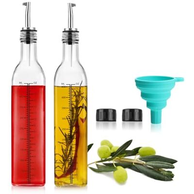 com-four ® Conjunto de garrafas de vidro de 7 peças garrafas com escala e funil para misturar óleos, vinagre, licores, bebidas espirituosas garrafa dosadora com acessório (conjunto de 7 peças) com-four ® Conjunto de garrafas de vidro de 7 peças garrafas com escala e funil para misturar óleos, vinagre, licores, bebidas espirituosas garrafa dosadora com acessório (conjunto de 7 peças)