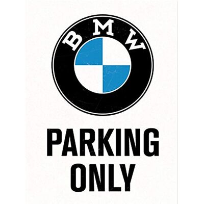 ART Íman retro para frigorífico, 6 x 8 cm, produto oficial de licença (OLP), BMW – Parking Only White – ideia de presente para fãs de BMW, de metal, design vintage ART Íman retro para frigorífico, 6 x 8 cm, produto oficial de licença (OLP), BMW – Parking Only White – ideia de presente para fãs de BMW, de metal, design vintage
