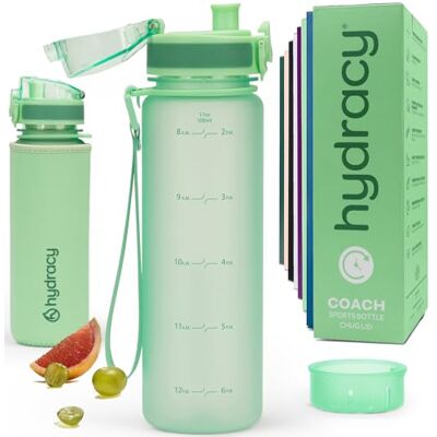 Hydracy Garrafa de Água com Marcador de Tempo Garrafa de Água Desportiva de mL sem BPA Garrafa de Ginásio à Prova de Fugas com Capa Antitranspirante e Coador de Infusão Hydracy Garrafa de Água com Marcador de Tempo Garrafa de Água Desportiva de mL sem BPA Garrafa de Ginásio à Prova de Fugas com Capa Antitranspirante e Coador de Infusão