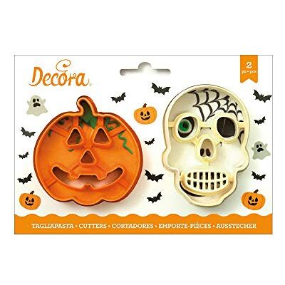 Decora KIT 2 cortadores de plástico crâneo e caveira Decora KIT 2 cortadores de plástico crâneo e caveira