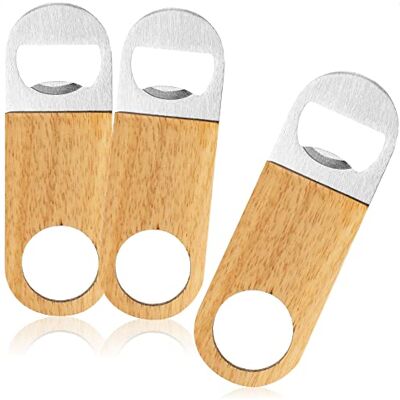 com-four ® 3 x abre-garrafas de aço inoxidável com cabo de madeira natural abridor de garrafas com design simples com-four ® 3 x abre-garrafas de aço inoxidável com cabo de madeira natural abridor de garrafas com design simples