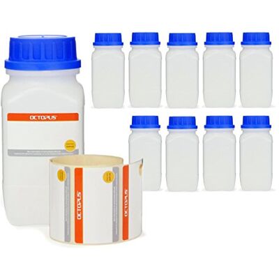 Octopus 10 frascos de 500 ml de boca larga com tampa de rosca, frascos químicos, frascos de laboratório com tampa como recipiente de armazenamento para laboratório, cozinha ou passatempo Octopus 10 frascos de 500 ml de boca larga com tampa de rosca, frascos químicos, frascos de laboratório com tampa como recipiente de armazenamento para laboratório, cozinha ou passatempo