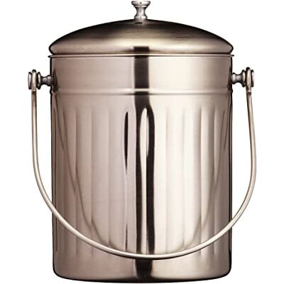 KitchenCraft Kitchen Craft Papeleira de aço inoxidável para Compost (5 L) KitchenCraft Kitchen Craft Papeleira de aço inoxidável para Compost (5 L)