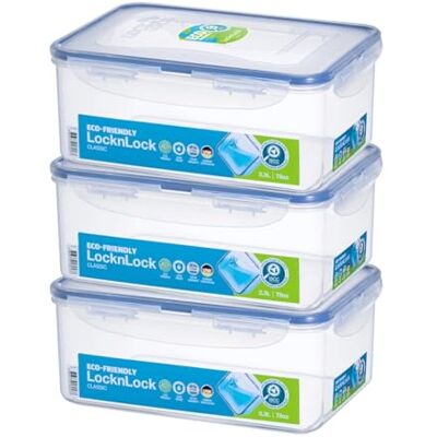 LocknLock Lock & Lock Lancheira multifuncional Recipiente hermético recipiente para alimentos recipiente para farinha Conteúdo: 2,3 litros Apto para máquina de lavar louça conjunto de 3 LocknLock Lock & Lock Lancheira multifuncional Recipiente hermético recipiente para alimentos recipiente para farinha Conteúdo: 2,3 litros Apto para máquina de lavar louça conjunto de 3