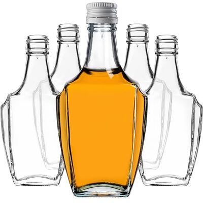 KADAX Garrafas de vidro de 250 ml, com tampa de rosca, 5 unidades, garrafas vazias para enchimento, garrafas de licor de vidro, pequenas garrafas de licor, garrafas de sumo (branco) KADAX Garrafas de vidro de 250 ml, com tampa de rosca, 5 unidades, garrafas vazias para enchimento, garrafas de licor de vidro, pequenas garrafas de licor, garrafas de sumo (branco)