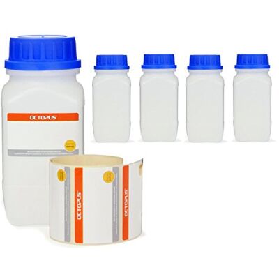 Octopus 5 frascos de 500 ml de largura com tampa de rosca, frascos químicos, frascos de laboratório com tampa, como recipiente de armazenamento para laboratório, cozinha ou passatempo Octopus 5 frascos de 500 ml de largura com tampa de rosca, frascos químicos, frascos de laboratório com tampa, como recipiente de armazenamento para laboratório, cozinha ou passatempo