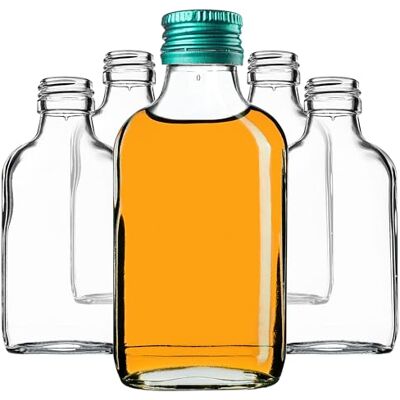 KADAX Frasco de 100 ml, 100 unidades, pequenas garrafas de vidro com tampa de rosca, garrafas vazias para enchimento, mini garrafas de licor, garrafas de licor (verde) KADAX Frasco de 100 ml, 100 unidades, pequenas garrafas de vidro com tampa de rosca, garrafas vazias para enchimento, mini garrafas de licor, garrafas de licor (verde)