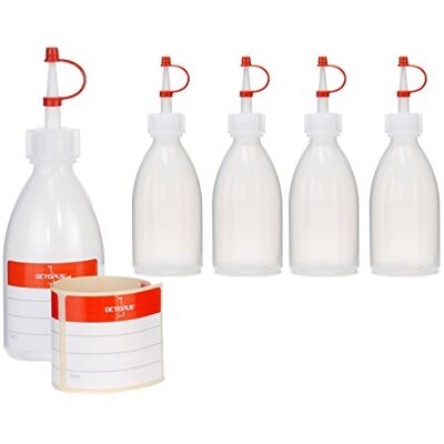Octopus 5 frascos de 100 ml espremíveis, frascos de spray de LDPE com tampa de gotejamento, garrafas de ornamento, garrafa decorativa para cozinha, hobby ou laboratório Octopus 5 frascos de 100 ml espremíveis, frascos de spray de LDPE com tampa de gotejamento, garrafas de ornamento, garrafa decorativa para cozinha, hobby ou laboratório
