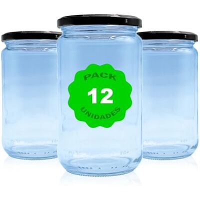 Generic Embalagem de 12 frascos, frascos, recipientes de vidro com tampa/fechadura, ideal para armazenamento de alimentos, conservas, frutas e legumes. Tamanho e cores diferentes. (Preto, 580 ml) Generic Embalagem de 12 frascos, frascos, recipientes de vidro com tampa/fechadura, ideal para armazenamento de alimentos, conservas, frutas e legumes. Tamanho e cores diferentes. (Preto, 580 ml)