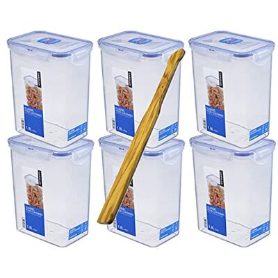LocknLock Caixa de armazenamento de alimentos Lock&Lock Caixa multifuncional Recipiente de armazenamento de alimentos Conteúdo do frasco de farinha: 1,8 litros, adequado para máquina de lavar LocknLock Caixa de armazenamento de alimentos Lock&Lock Caixa multifuncional Recipiente de armazenamento de alimentos Conteúdo do frasco de farinha: 1,8 litros, adequado para máquina de lavar