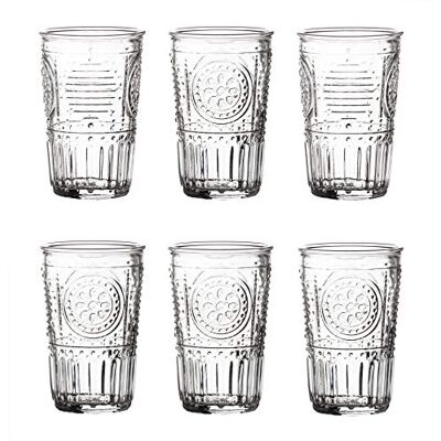 Bormioli Rocco Romantic Conjunto de 6 copos, 30,5 cl, vidro transparente, 8 x 8 x 12,5 cm Bormioli Rocco Romantic Conjunto de 6 copos, 30,5 cl, vidro transparente, 8 x 8 x 12,5 cm