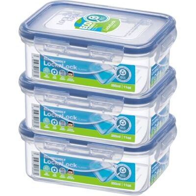 LocknLock 3 X Lock & Lock Rect 350 ml Food Container HPL806 by Lock & Lock LocknLock 3 X Lock & Lock Rect 350 ml Food Container HPL806 by Lock & Lock