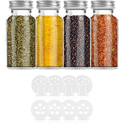 Kamoro HOME & KITCHEN frascos de especiarias para armazenar facilmente especiarias capacidade extra grande de 170 ml, 8 agitadores de 2 formas para facilitar a dosagem Kamoro HOME & KITCHEN frascos de especiarias para armazenar facilmente especiarias capacidade extra grande de 170 ml, 8 agitadores de 2 formas para facilitar a dosagem