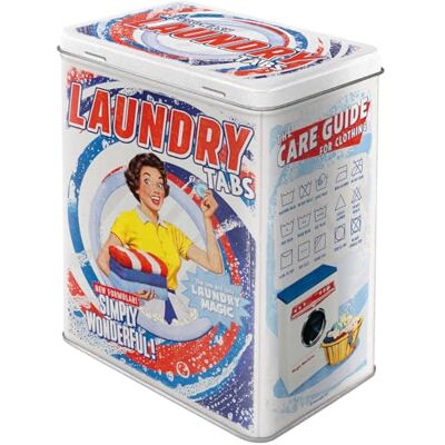 ART Caixa de armazenamento retro L, 3 l, Laundry Tabs – ideia de presente para a sua casa, lata grande, design vintage ART Caixa de armazenamento retro L, 3 l, Laundry Tabs – ideia de presente para a sua casa, lata grande, design vintage